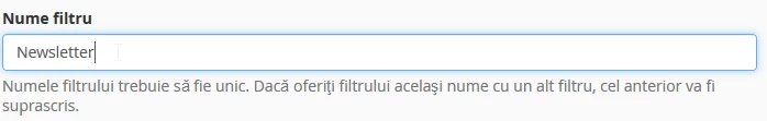 Nume Filtru