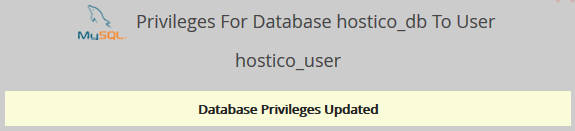 Confirmare update privilegi database