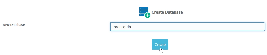 Creating a database in the Webuzo panel | Hostico